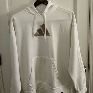 Adidas White Bedazzled Sweatshirt Hoodie